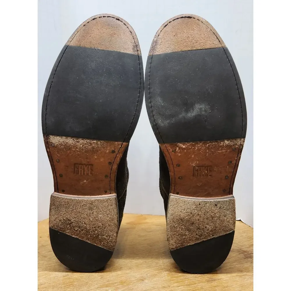 Frye Shoes Suede Paul Bal Brown Oxford Mens slip on Cap Toe‎ size 8.5D